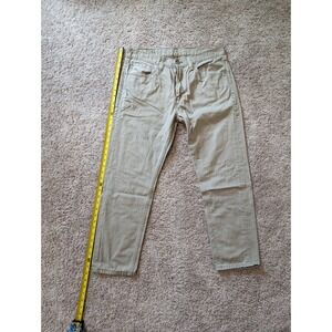 Levis 508 Jeans Mens 34x29 Regular Taper Yellow Khaki Beige Solid Tan Academia